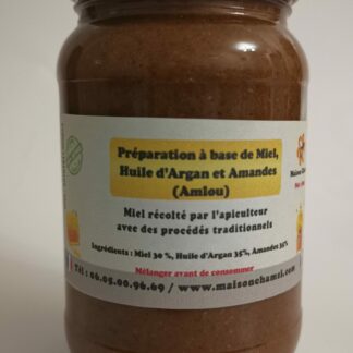 Pâte à tartiner Miel- Amandes - Argan (Amlou berbère) Net 420g